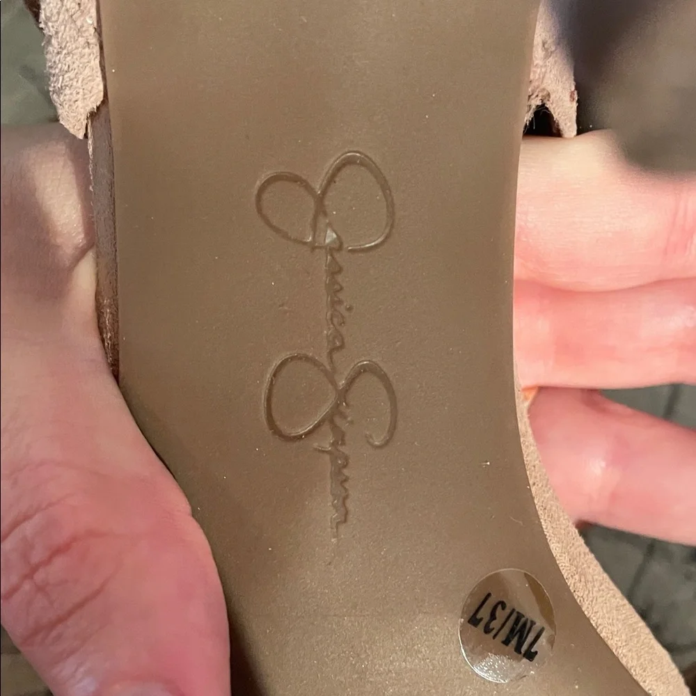 Suede Lace-Up Heels by Jessica Simpson